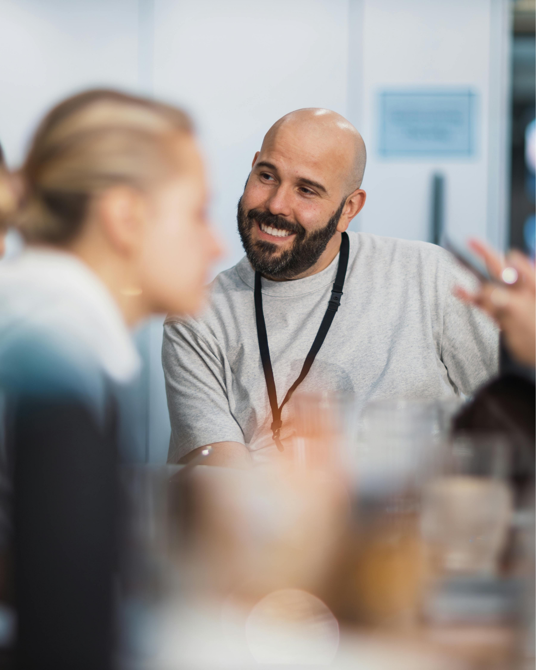 Medical consultation and discussion in modern office